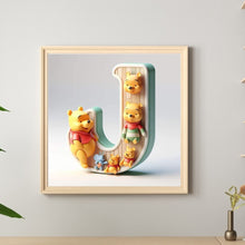 Load image into Gallery viewer, Diamond Painting - Full Round - Winnie the Pooh&#39;s 26 Letters J (30*30CM)
