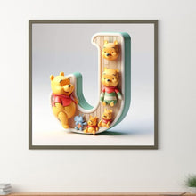 Load image into Gallery viewer, Diamond Painting - Full Round - Winnie the Pooh&#39;s 26 Letters J (30*30CM)
