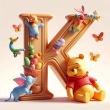 Load image into Gallery viewer, Diamond Painting - Full Round - Winnie the Pooh&#39;s 26 Letters K (30*30CM)
