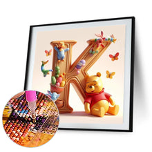 Load image into Gallery viewer, Diamond Painting - Full Round - Winnie the Pooh&#39;s 26 Letters K (30*30CM)
