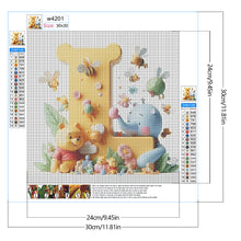 Load image into Gallery viewer, Diamond Painting - Full Round - Winnie the Pooh&#39;s 26 Letters L (30*30CM)
