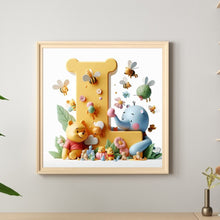 Load image into Gallery viewer, Diamond Painting - Full Round - Winnie the Pooh&#39;s 26 Letters L (30*30CM)
