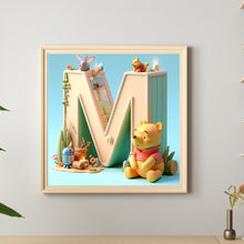 Load image into Gallery viewer, Diamond Painting - Full Round - Winnie the Pooh&#39;s 26 Letters M (30*30CM)
