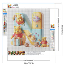 Load image into Gallery viewer, Diamond Painting - Full Round - Winnie 26 letters of the alphabet N for bear (30*30CM)
