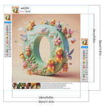 Load image into Gallery viewer, Diamond Painting - Full Round - 26 letters of the alphabet O for Winnie the Pooh (30*30CM)
