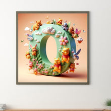 Load image into Gallery viewer, Diamond Painting - Full Round - 26 letters of the alphabet O for Winnie the Pooh (30*30CM)
