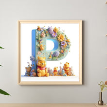 Load image into Gallery viewer, Diamond Painting - Full Round - 26 letters of the alphabet P for Winnie the Pooh (30*30CM)
