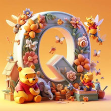 Load image into Gallery viewer, Diamond Painting - Full Round - 26 letters of the alphabet Q for Winnie the Pooh (30*30CM)
