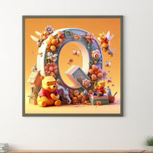 Load image into Gallery viewer, Diamond Painting - Full Round - 26 letters of the alphabet Q for Winnie the Pooh (30*30CM)
