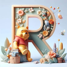 Load image into Gallery viewer, Diamond Painting - Full Round - 26 letters of the alphabet R for Winnie the Pooh (30*30CM)
