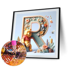 Load image into Gallery viewer, Diamond Painting - Full Round - 26 letters of the alphabet R for Winnie the Pooh (30*30CM)
