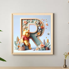 Load image into Gallery viewer, Diamond Painting - Full Round - 26 letters of the alphabet R for Winnie the Pooh (30*30CM)
