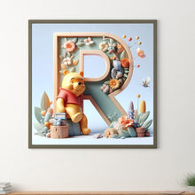 Load image into Gallery viewer, Diamond Painting - Full Round - 26 letters of the alphabet R for Winnie the Pooh (30*30CM)
