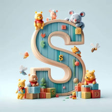 Load image into Gallery viewer, Diamond Painting - Full Round - 26 letters of the alphabet S for Winnie the Pooh (30*30CM)
