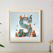 Load image into Gallery viewer, Diamond Painting - Full Round - 26 letters of the alphabet S for Winnie the Pooh (30*30CM)
