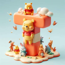 Load image into Gallery viewer, Diamond Painting - Full Round - 26 letters of the alphabet T for Winnie the Pooh (30*30CM)
