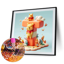 Load image into Gallery viewer, Diamond Painting - Full Round - 26 letters of the alphabet T for Winnie the Pooh (30*30CM)
