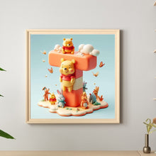 Load image into Gallery viewer, Diamond Painting - Full Round - 26 letters of the alphabet T for Winnie the Pooh (30*30CM)
