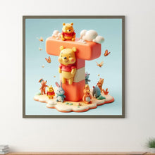 Load image into Gallery viewer, Diamond Painting - Full Round - 26 letters of the alphabet T for Winnie the Pooh (30*30CM)
