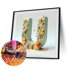 Load image into Gallery viewer, Diamond Painting - Full Round - 26 letters of the alphabet U for Winnie the Pooh (30*30CM)
