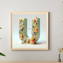 Load image into Gallery viewer, Diamond Painting - Full Round - 26 letters of the alphabet U for Winnie the Pooh (30*30CM)
