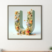 Load image into Gallery viewer, Diamond Painting - Full Round - 26 letters of the alphabet U for Winnie the Pooh (30*30CM)
