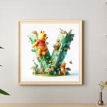 Load image into Gallery viewer, Diamond Painting - Full Round - 26 letters of the alphabet V for Winnie the Pooh (30*30CM)
