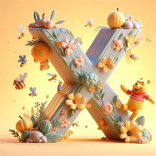 Load image into Gallery viewer, Diamond Painting - Full Round - 26 letters of the alphabet X for Winnie the Pooh (30*30CM)
