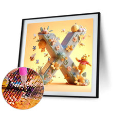 Load image into Gallery viewer, Diamond Painting - Full Round - 26 letters of the alphabet X for Winnie the Pooh (30*30CM)
