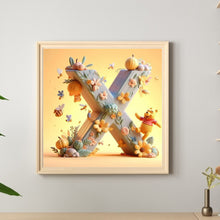 Load image into Gallery viewer, Diamond Painting - Full Round - 26 letters of the alphabet X for Winnie the Pooh (30*30CM)
