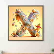 Load image into Gallery viewer, Diamond Painting - Full Round - 26 letters of the alphabet X for Winnie the Pooh (30*30CM)

