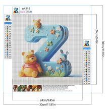 Load image into Gallery viewer, Diamond Painting - Full Round - 26 letters of the alphabet Z for Winnie the Pooh (30*30CM)
