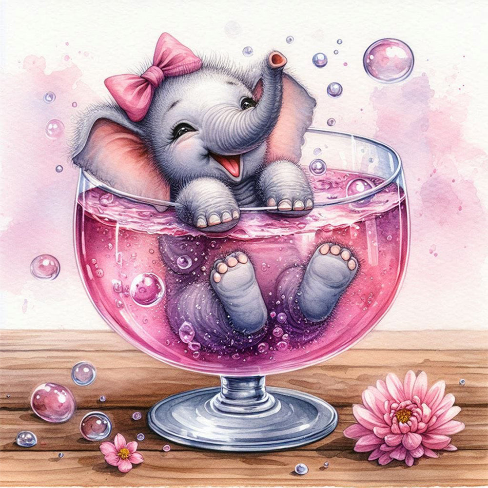 Diamond Painting - Full Round - Elephant in glass (30*30CM)