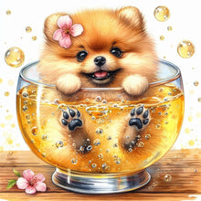 Load image into Gallery viewer, Diamond Painting - Full Round - Pomeranian in glass (30*30CM)
