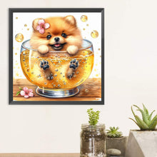 Load image into Gallery viewer, Diamond Painting - Full Round - Pomeranian in glass (30*30CM)
