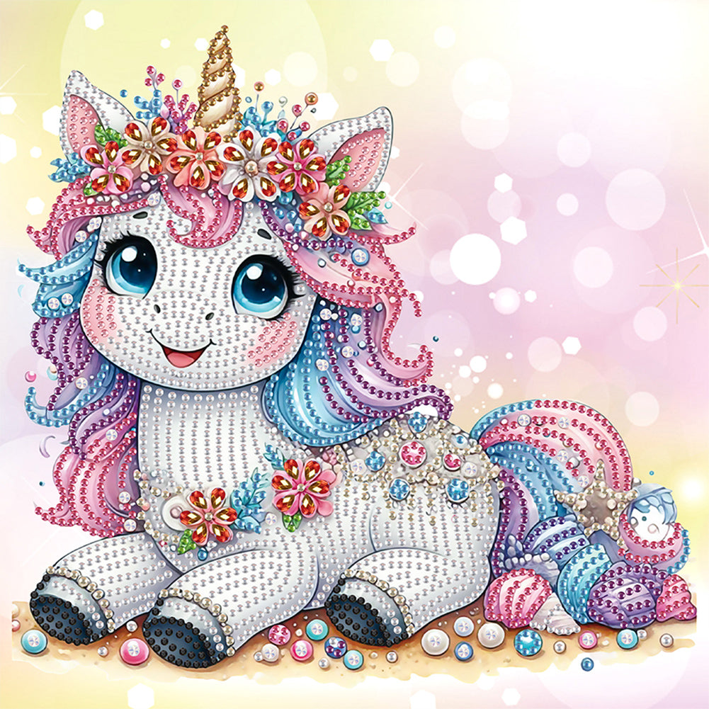 Diamond Painting - Partial Special Shaped - Unicorn (30*30CM)