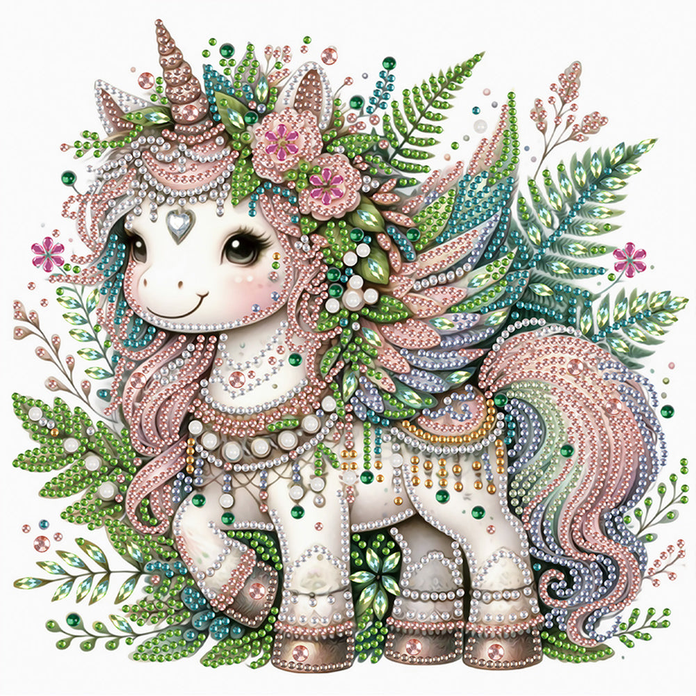 Diamond Painting - Partial Special Shaped - Unicorn (30*30CM)