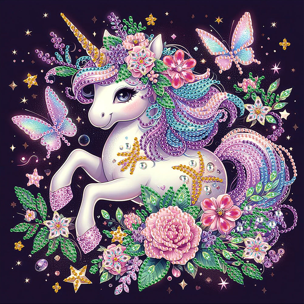 Diamond Painting - Partial Special Shaped - Unicorn (30*30CM)