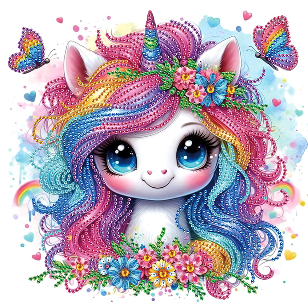 Diamond Painting - Partial Special Shaped - Unicorn (30*30CM)