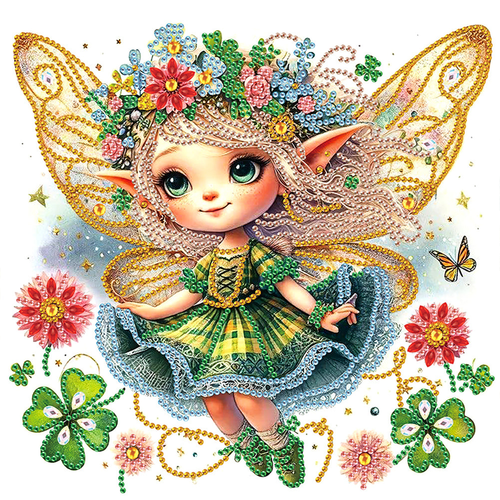 Diamond Painting - Partial Special Shaped - Elf girl (30*30CM)