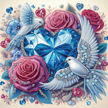 Load image into Gallery viewer, Diamond Painting - Partial Special Shaped - Birds and roses (30*30CM)
