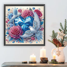 Load image into Gallery viewer, Diamond Painting - Partial Special Shaped - Birds and roses (30*30CM)
