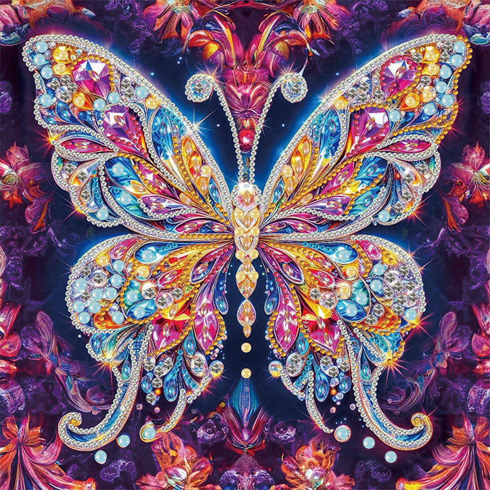 Diamond Painting - Partial Special Shaped - Sparkling butterflies (30*30CM)