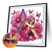 Load image into Gallery viewer, Diamond Painting - Partial Special Shaped - Pink butterfly girl (30*30CM)
