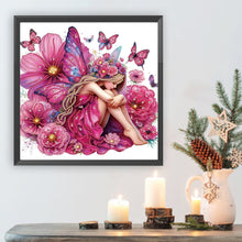 Load image into Gallery viewer, Diamond Painting - Partial Special Shaped - Pink butterfly girl (30*30CM)
