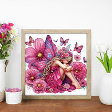 Load image into Gallery viewer, Diamond Painting - Partial Special Shaped - Pink butterfly girl (30*30CM)
