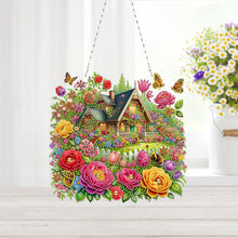 Load image into Gallery viewer, Double Sided Special Shape Flower Hut DIY Diamond Art Pendant Kit for Art Crafts
