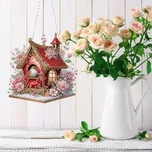 Load image into Gallery viewer, Double Sided Special Shape Flower Hut DIY Diamond Art Pendant Kit for Art Crafts
