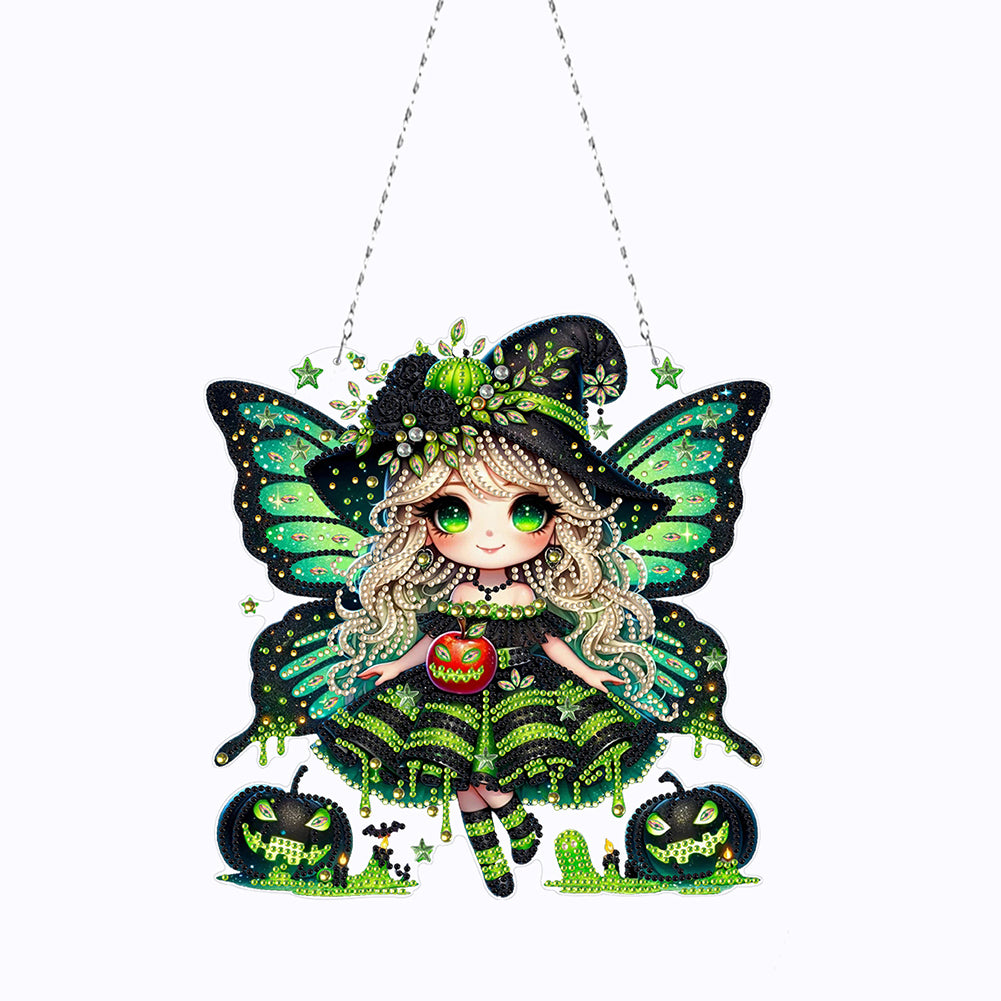 Double Sided Special Shape Butterfly Girl Diamond Painting Decor for Wall Window