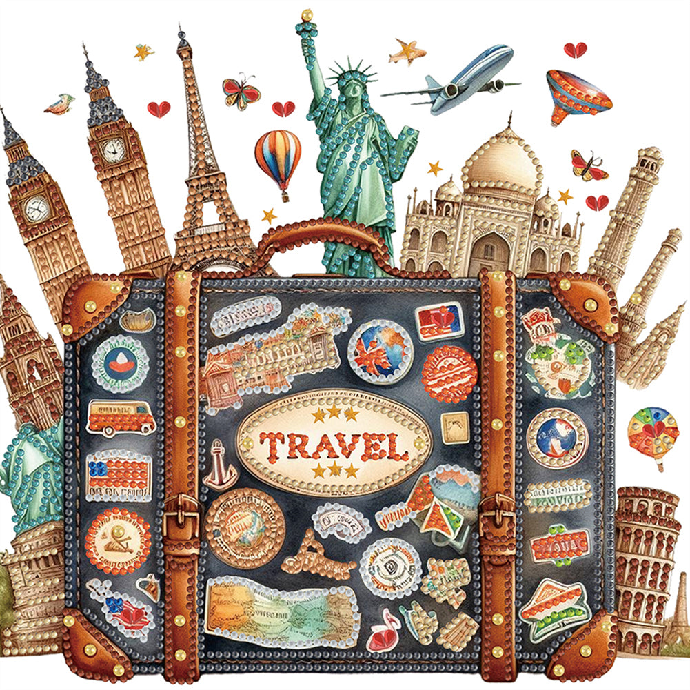 Diamond Painting - Partial Special Shaped - Travel the world (30*30CM)